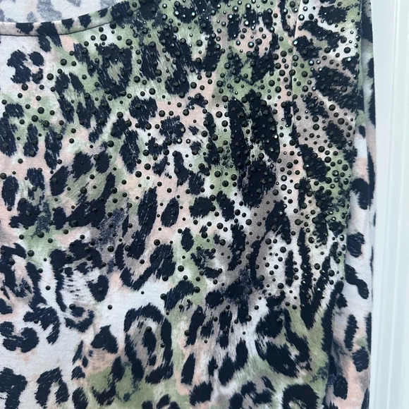 Women's small Animal Print Dress Pockets Black Multicolor
3/4 Sleeve - Picture 3 of 5